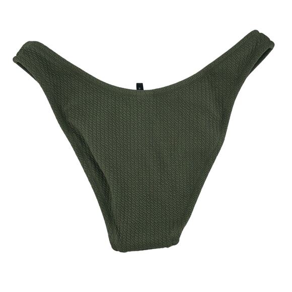 J. Crew Curved Waist Cheeky Bikini Bottom in Green Size Small NWT - Picture 2 of 3